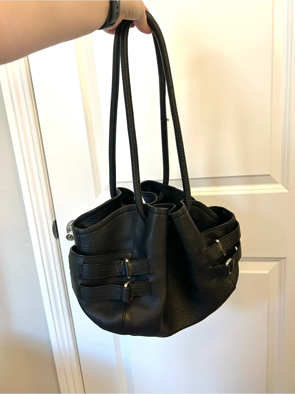 Cole Haan Leather Black Purse | Village Hobo Shoulder Bag
